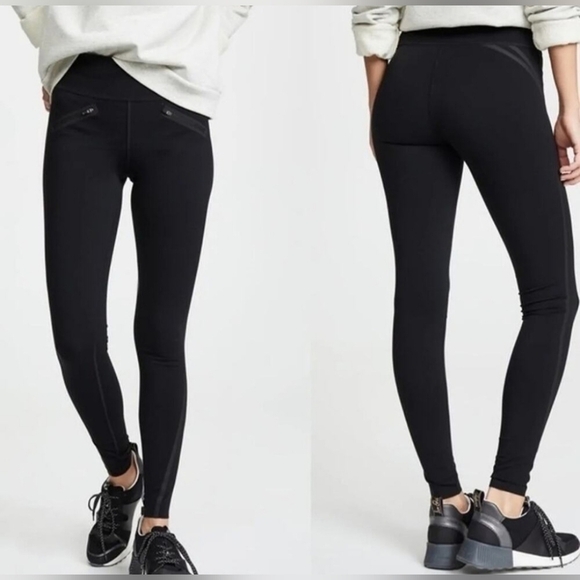 SPANX Every Wear Tech Tape Leggings Zip Pockets Compression Black Women's XL - Picture 1 of 7